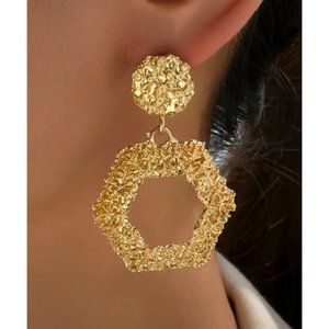 "Golden Sky" Bohemian Hollow Geometric Drop Earrings